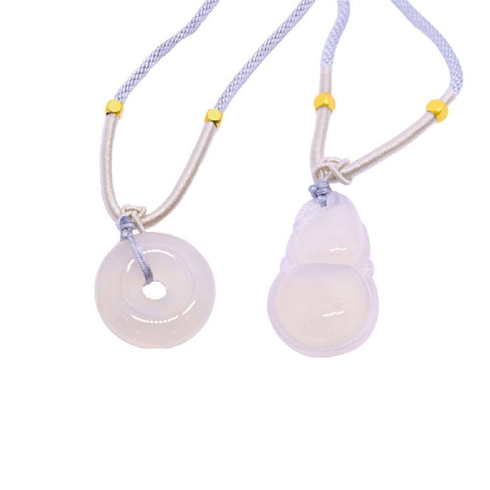 Chalcedony Gourd Pendant Necklace with Adjustable Rope Chain - Gourd Pendant - view 3