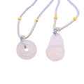 Chalcedony Round Pendant Necklace with Adjustable Rope Chain - Round Pendant - view 3