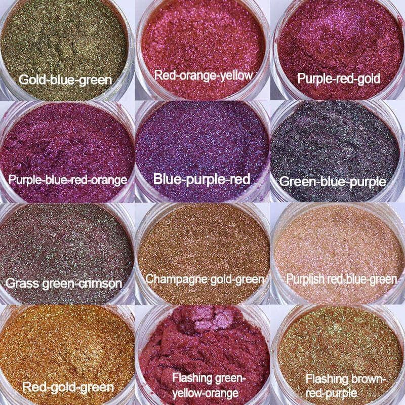 Chameleon Colour Shift Mica Powder Pigment - Pack of 8 Bottles, 8 Colours - view 4