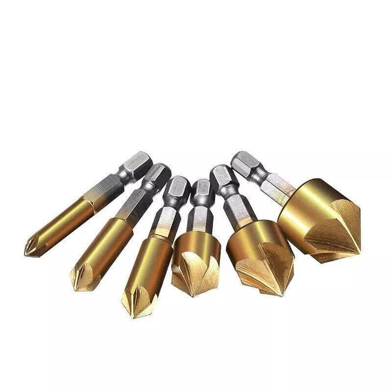 Chamfer Countersink Deburring Drill Bit Set, Pack of 6 with Hex Shank - view 2