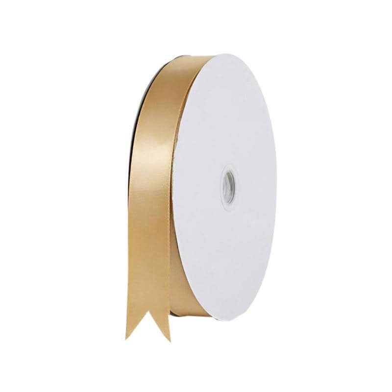 Champagne Gold Satin Ribbon - 2.5 cm Wide, Pack of 5