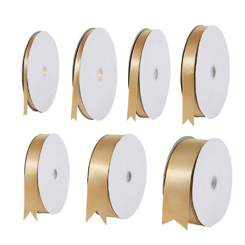 Champagne Gold Satin Ribbon - 5 cm Wide, Pack of 5 - view 3