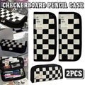 Checkerboard Canvas Pencil Case, Set of 2 - Black and White