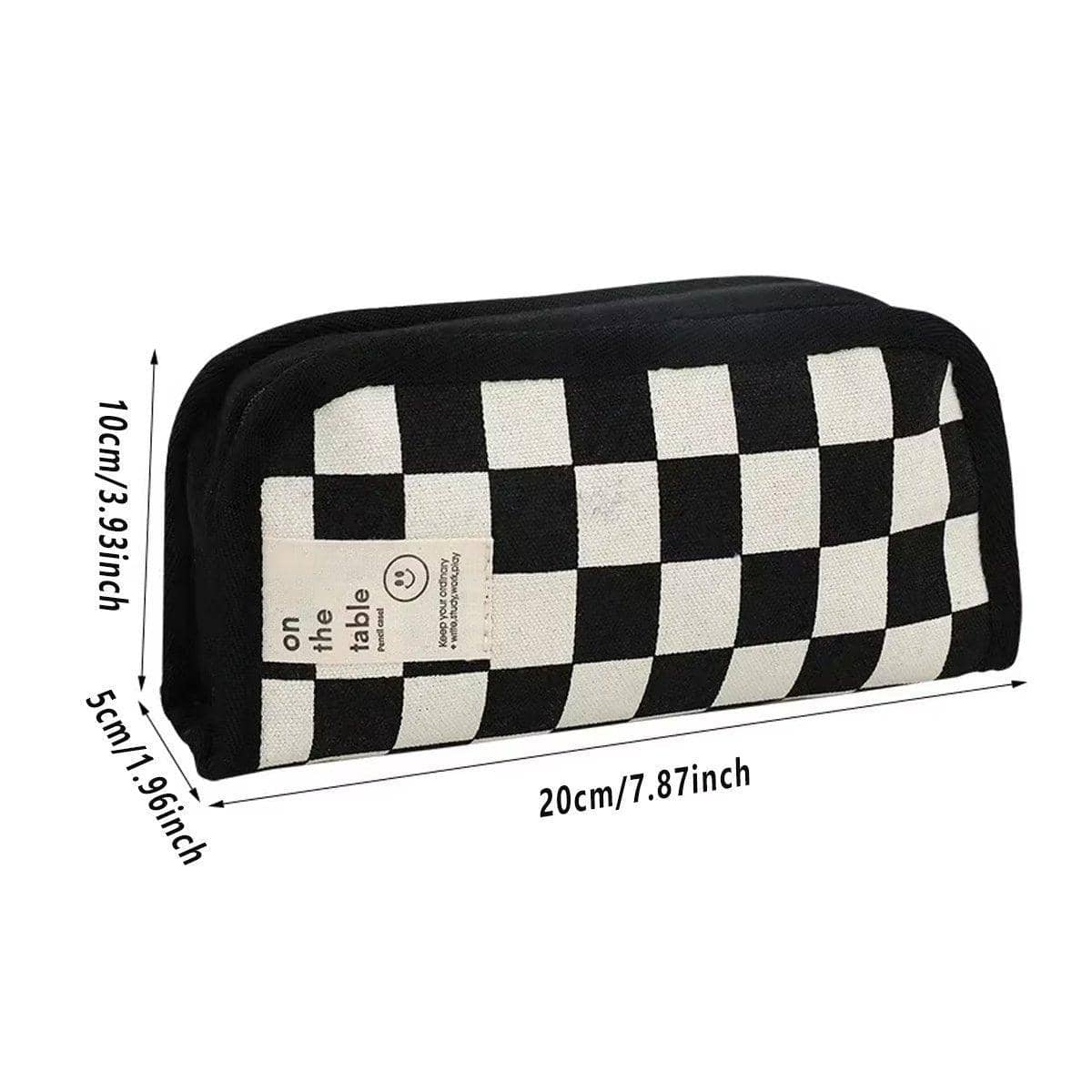 Checkerboard Canvas Pencil Case, Set of 2 - Black and White - view 3