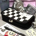 Checkerboard Canvas Pencil Case, Set of 2 - Black and White - view 4