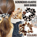Checkerboard Plaid Elastic Hair Ring, Cloth Hair Tie - Brown - view 2