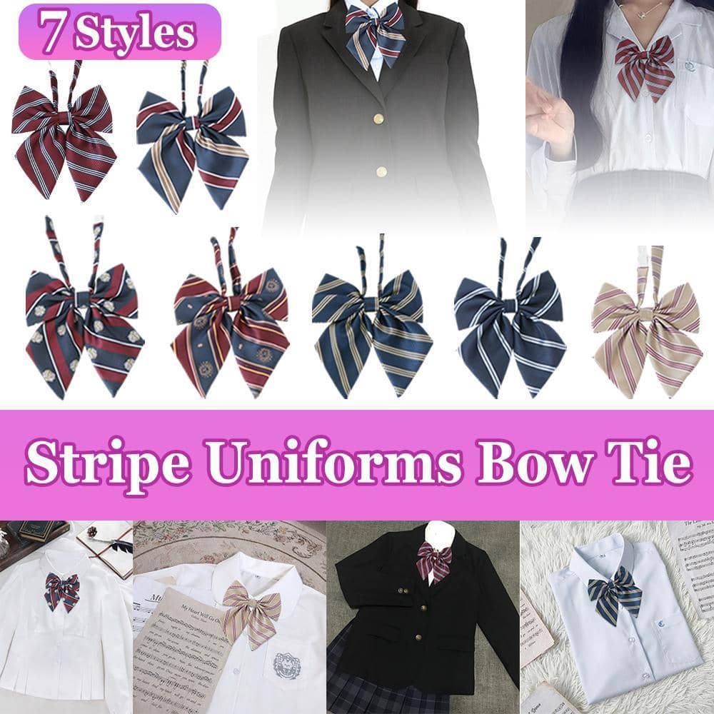 Checkered Sailor Collar Bow Tie for Women's School Uniform - Style K07 - view 5