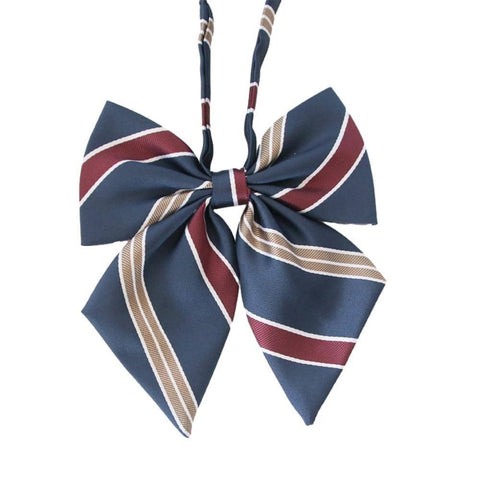 Checkered Sailor Collar Bow Tie for Women's School Uniform - Style K08