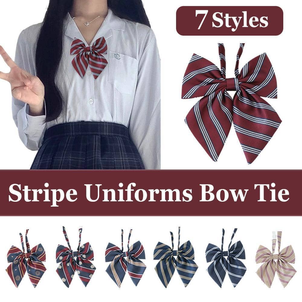 Checkered Sailor Collar Bow Tie for Women's School Uniform - Style K09 - view 2