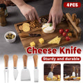 Cheese Knife Set of 4, Stainless Steel Blades with Acacia Wood Handles