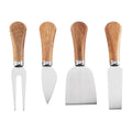Cheese Knife Set of 4, Stainless Steel Blades with Acacia Wood Handles - view 2