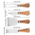 Cheese Knife Set of 4, Stainless Steel Blades with Acacia Wood Handles - view 3