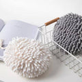 Chenille Hanging Ball Hand Towel for Kitchen and Bathroom - Blue - view 5