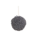 Chenille Hanging Ball Hand Towel for Kitchen and Bathroom - Grey