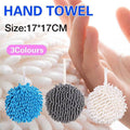 Chenille Hanging Ball Hand Towel for Kitchen and Bathroom - Grey - view 2