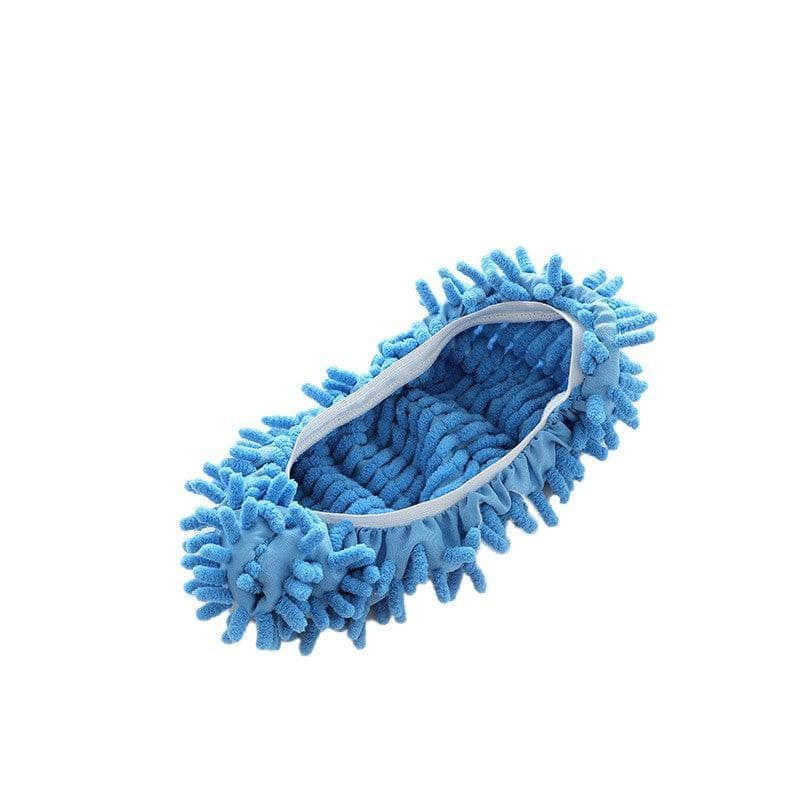 Chenille Mop Slippers Floor Cleaning Shoe Covers - Blue, 1 Pair