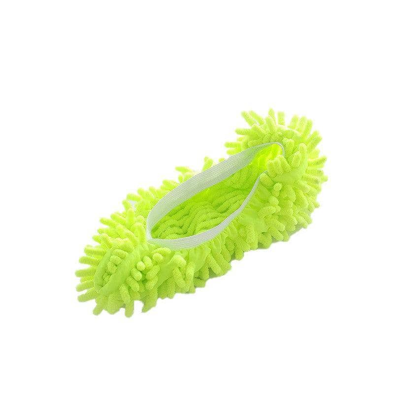 Chenille Mop Slippers Floor Cleaning Shoe Covers - Lime Green, 1 Pair