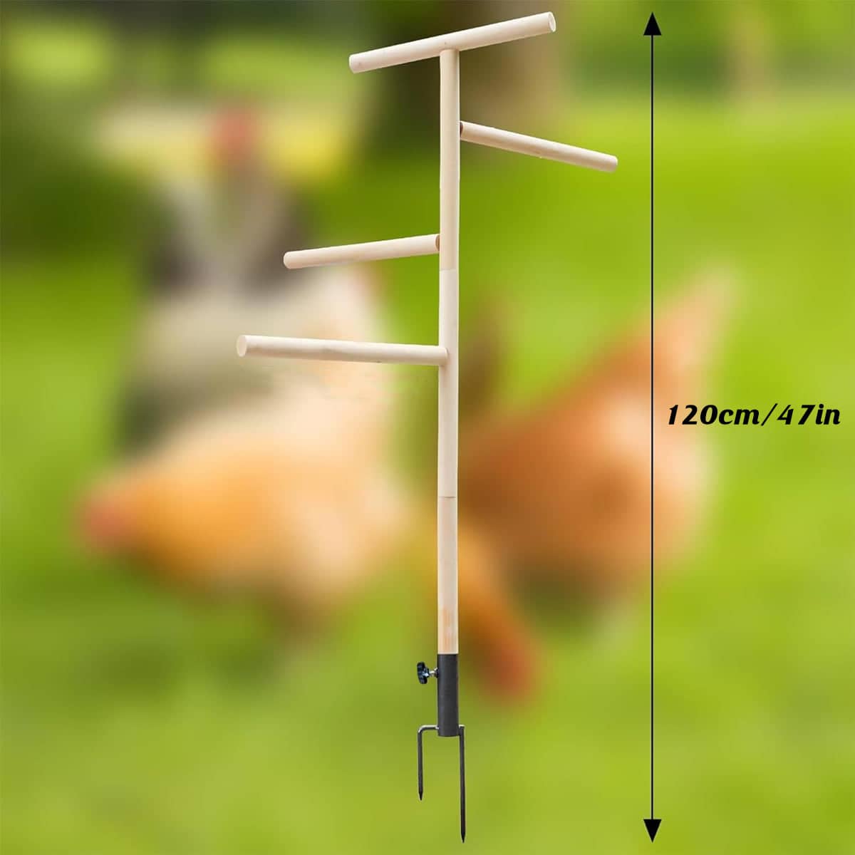 Chicken Climbing Ladder Rack for Poultry and Rabbits, Wooden Play Stand - view 3