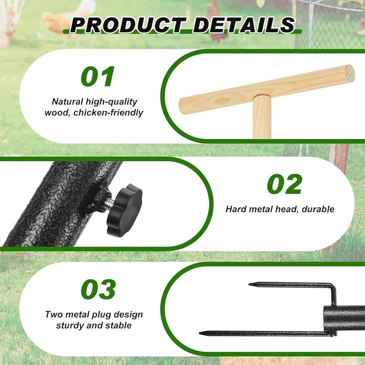 Chicken Climbing Ladder Rack for Poultry and Rabbits, Wooden Play Stand - view 4