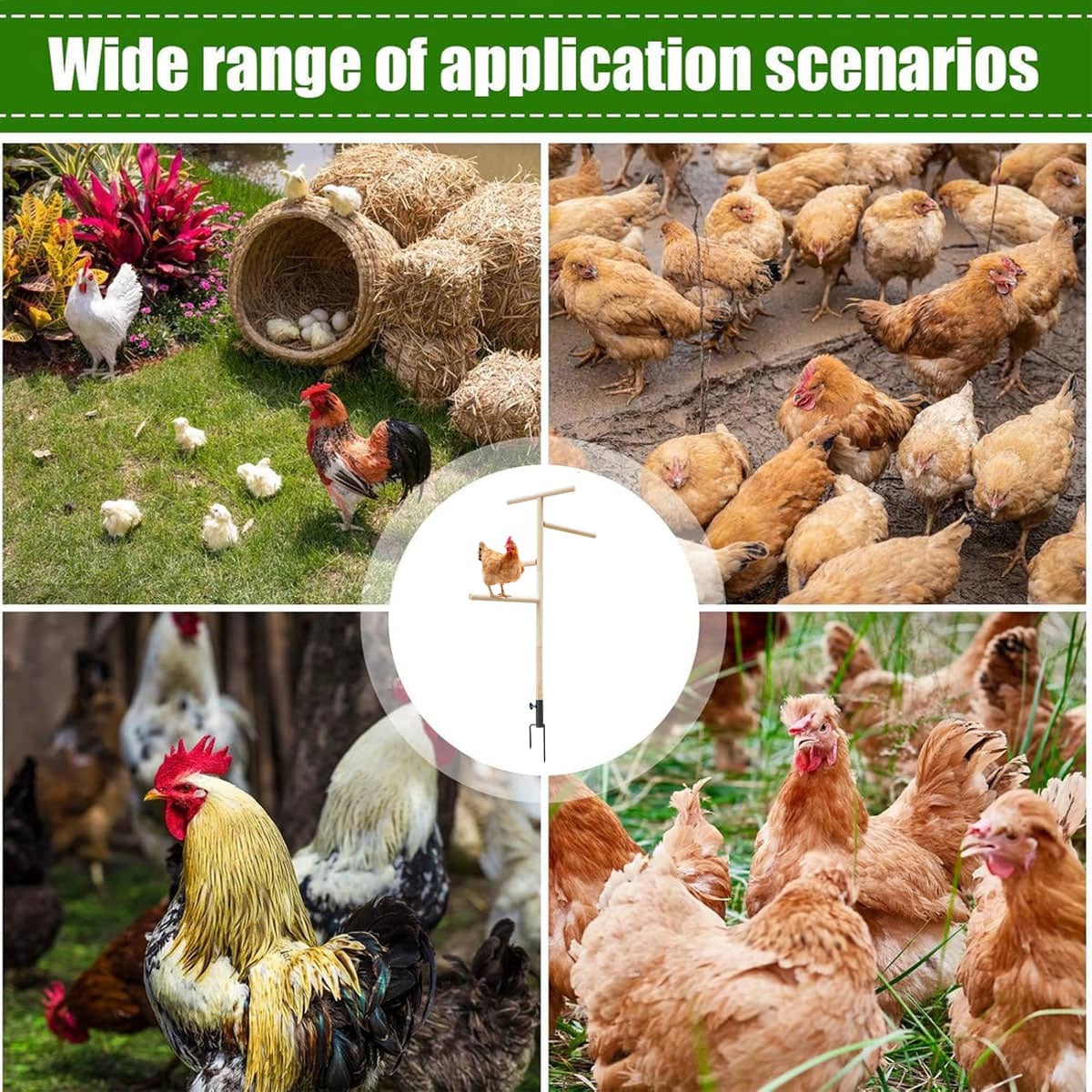 Chicken Climbing Ladder Rack for Poultry and Rabbits, Wooden Play Stand - view 5