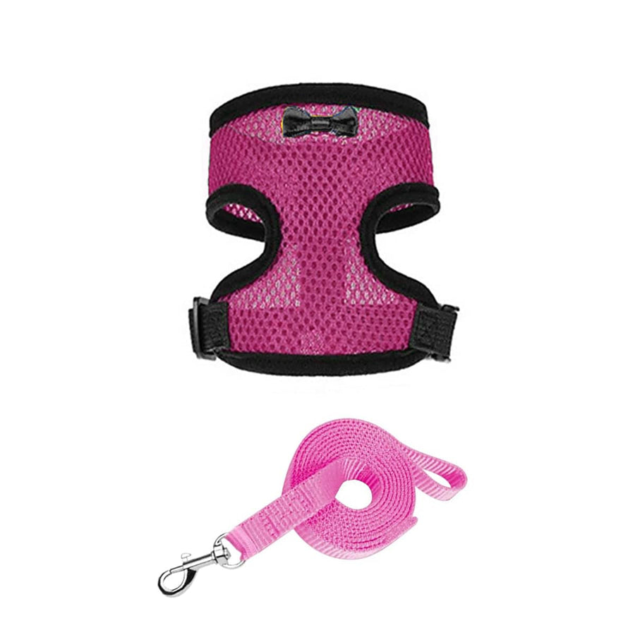 Chicken Harness and Leash Set, Adjustable Breathable Walking Vest for Poultry - Pink