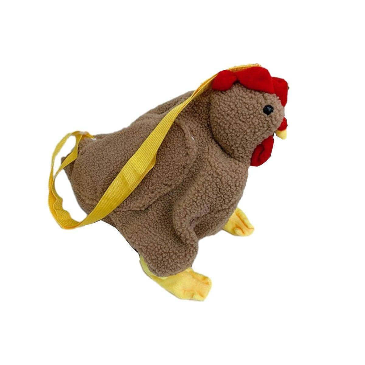 Chicken Plush Crossbody Shoulder Bag - Brown