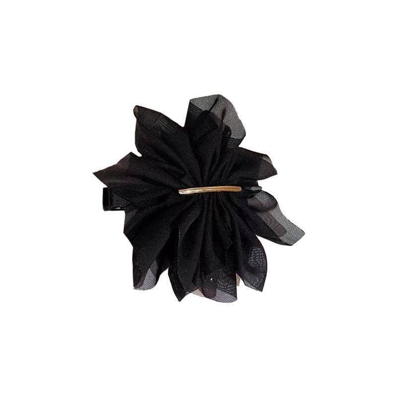 Chiffon Flower Hair Clip for Women - Black