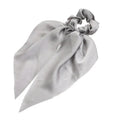 Chiffon Ponytail Scarf Bow Elastic Hair Tie Scrunchie - Grey