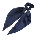 Chiffon Ponytail Scarf Bow Elastic Hair Tie Scrunchie - Navy