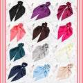 Chiffon Ponytail Scarf Bow Elastic Hair Tie Scrunchie - Pink - view 5