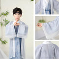 Children's Autumn Hanfu Set, Tang Style - Blue and White, Size 160 (Height 155-165 cm) - view 2