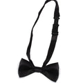 Children's Pre-Tied Double Layer Bow Tie, Glossy Finish - Black and White