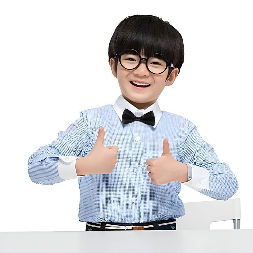 Children's Pre-Tied Double Layer Bow Tie, Glossy Finish - Black and White - view 5
