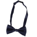 Children's Pre-Tied Double Layer Bow Tie, Glossy Finish - Navy Blue