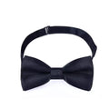 Children's Pre-Tied Double Layer Bow Tie, Glossy Finish - Navy Blue - view 3