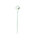 Chinese Style Green Hairpin with White Flower Design for Hanfu - view 2