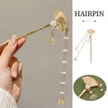 Chinese Style Hanfu Hairpin Folding Fan Fringe Headdress