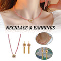 Chinese Style Pink Beaded Necklace - Flower Pendant - view 2