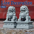 Chinese Style Small Stone Lion Decoration Home Desktop Decor Art Craft - 1 Pair