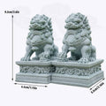 Chinese Style Small Stone Lion Decoration Home Desktop Decor Art Craft - 1 Pair - view 3
