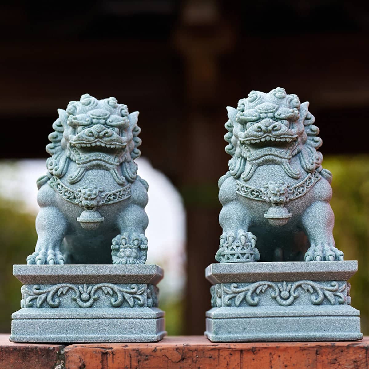 Chinese Style Small Stone Lion Decoration Home Desktop Decor Art Craft - 1 Pair - view 5