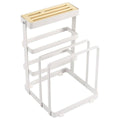Chopping Board and Knife Holder Rack - White and Natural Wood - view 2