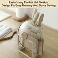Chopping Board and Knife Holder Rack - White and Natural Wood - view 5