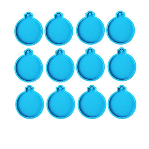 Christmas Bauble Silicone Resin Mould, 6.8 cm Round - Pack of 12