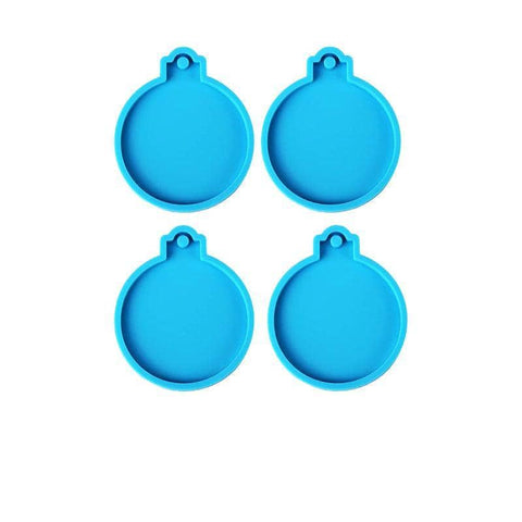 Christmas Bauble Silicone Resin Mould, 6.8 cm Round - Pack of 4