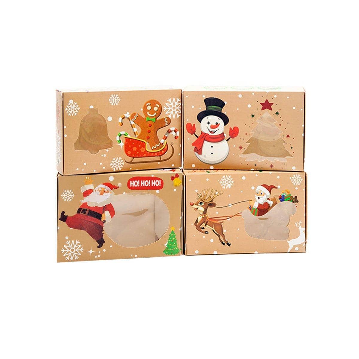 Christmas Biscuit Window Boxes Festive Gift Packaging 22 x 15 x 7 cm - Pack of 12 - view 3
