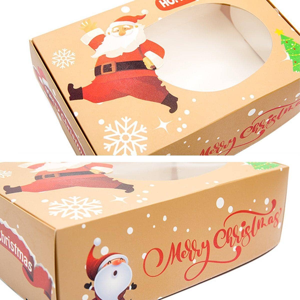 Christmas Biscuit Window Boxes Festive Gift Packaging 22 x 15 x 7 cm - Pack of 12 - view 5