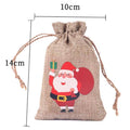 Christmas Burlap Drawstring Gift Bags, 10 x 14 cm, Pack of 12 - view 3