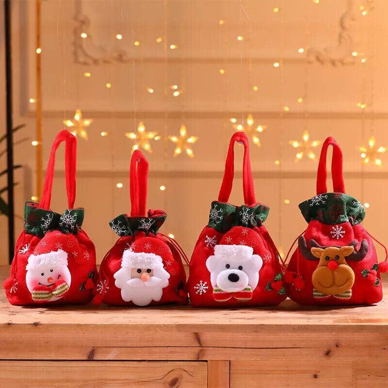 Christmas Candy Treat Bags Drawstring Gift Wrapping Bag 20 x 35 cm - Bear - view 5