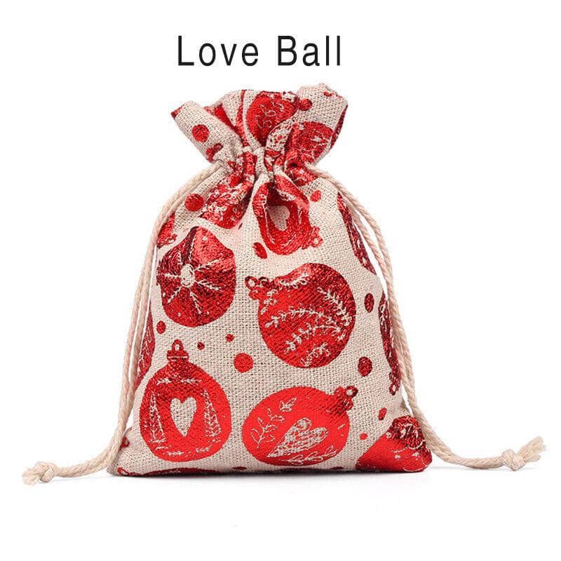 Christmas Cookie Candy Treat Gift Bags Pack of 10 - Love Ball